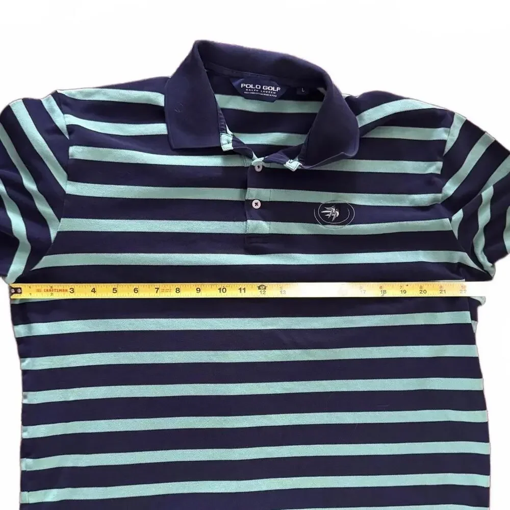 Polo Golf Ralph Lauren Shirt Men's L Pima Cotton Castle Pines Striped Vintage‎